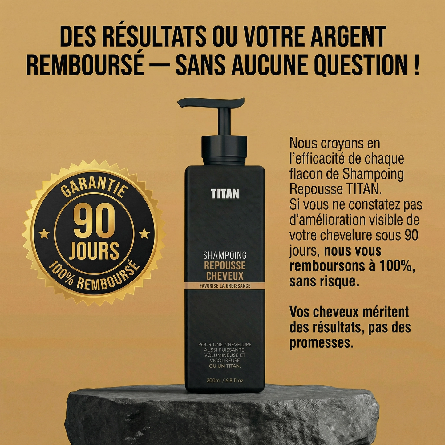TITAN™ Shampooing Activateur de Repousse — Stimule la Repousse et la Densité avec Seulement 4 Lavages par Semaine*