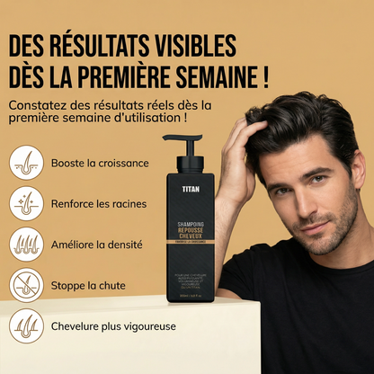 TITAN™ Shampooing Activateur de Repousse — Stimule la Repousse et la Densité avec Seulement 4 Lavages par Semaine*